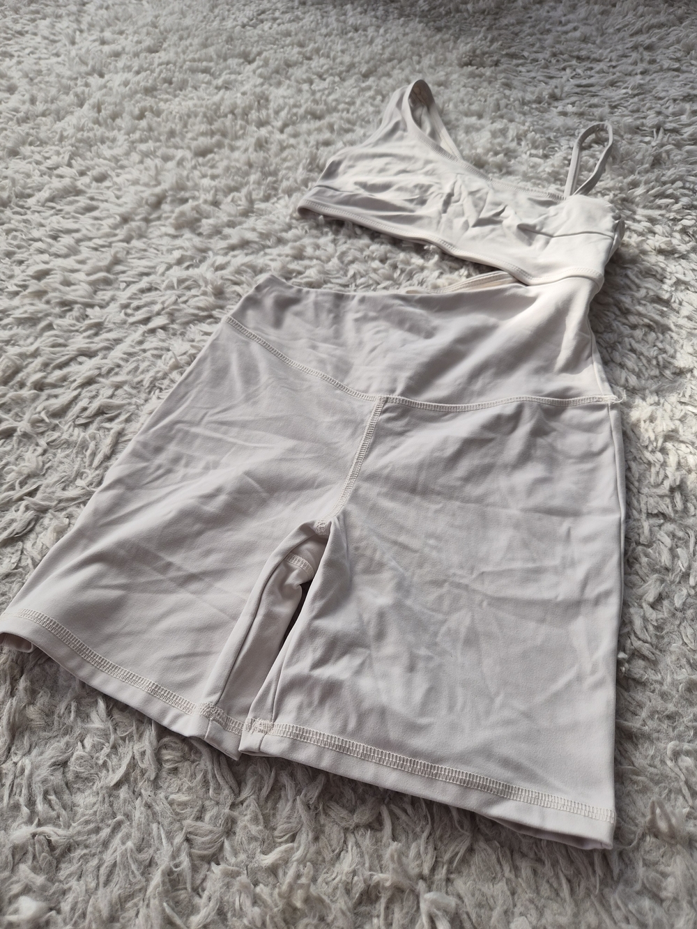 Forever 21 One-Shoulder Cutout Active Romper Cream - XS - Picture 5 of 13